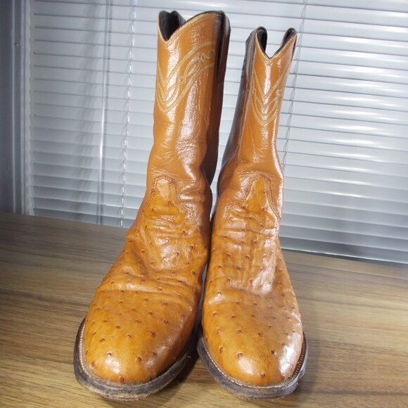 Justin 3186 Ostrich Full Quill Men's Size 6.5 Boots Made in USA - Picture 2 of 7